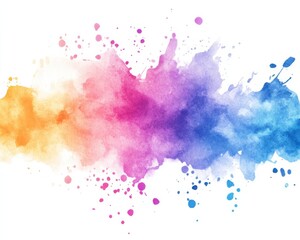 A vibrant watercolor splash on a clean background