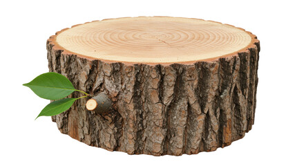 Isolated Tree Stump with Leaves