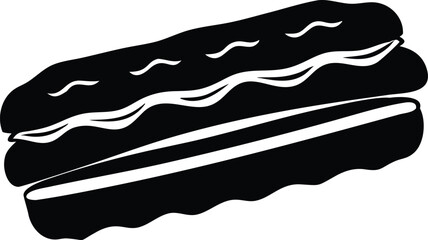 Hand-drawn vector illustration of a hand holding a hot dog bun, a perfect design icon