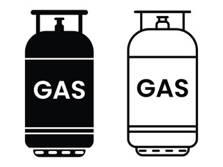 Gas cylinders icon vector. Silhouette of LPG gas cylinder, tank vector symbol design for app, logo, web, UX, UI. Vector illustration.
