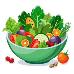 Healthy Fresh Salad in Bowl