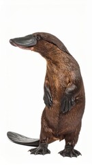 Fototapeta premium Platypus over white background, exotic animal
