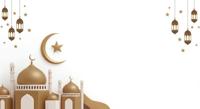Mosque Dome and Stars  New Hijri Year Symbolism