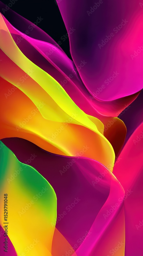 Canvas Prints abstract colorful fluid wave background with vibrant pink, yellow, and green hues creating a dynamic