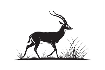 Dear Vector Silhouette Isolated on White Background