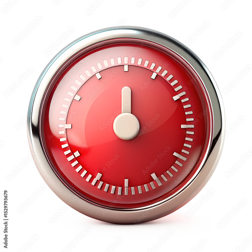 Poster red stopwatch timer icon isolated on transparent background