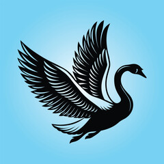 Obraz premium A flying swan silhouette art