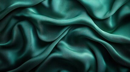 Obraz premium Teal silk drapes in soft folds