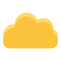 Sunny yellow cloud floating in a bright blue sky creating a cheerful atmosphere during a beautiful day