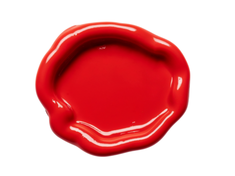Red wax seal stamp isolated on transparent background