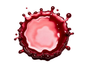Red liquid splash crown isolated on transparent background