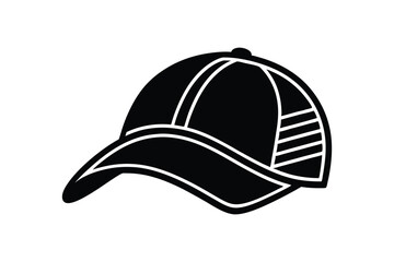 Silhouette art illustration of a veteran baseball cap with USA patch.eps