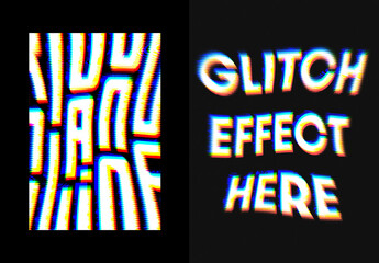Glitched Text & Logo Effect Mockup