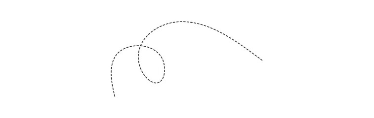 abstract dotted line. Hand drawn curve dotted line vector set.