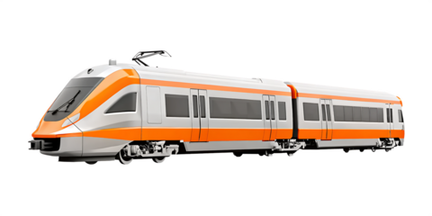Modern high-speed train isolated on a white background png ai generated