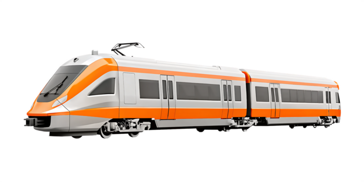 Modern high-speed train isolated on a white background png ai generated