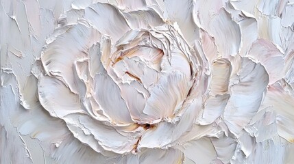 Elegant white floral art with texture