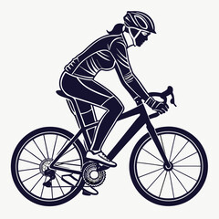 Obraz premium Woman cyclist riding road bike athletic female bicycle sport fitness