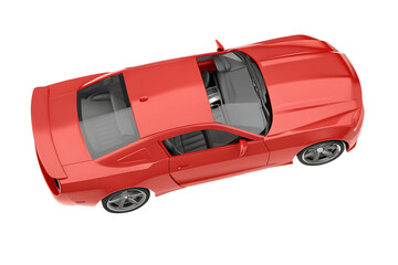 Red sports coupe car isolated on white background png ai generated isolated on a white background