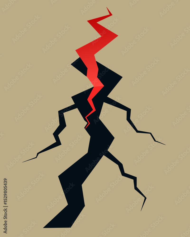 Poster the stress fractures in the silhouette seemed almost like fault lines threatening to cause a complet