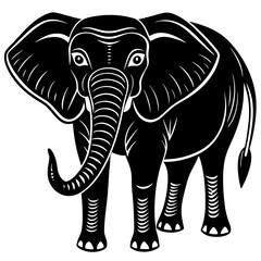 Elephant vector illustration, a friendly cartoon elephant isolated on white