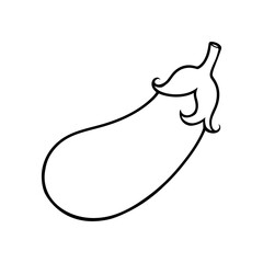 Simple line drawing of an eggplant vegetable
