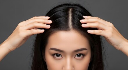 Fototapeta premium A woman's straight black hair