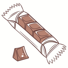 Delicious Chocolate Bar Vector Illustration 