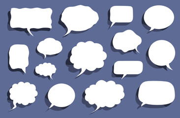 Collection of Blank Speech Bubbles  Various Shapes and Sizes for Design Projects