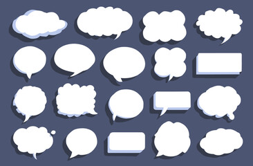 Collection of Blank Speech Bubbles for Design Projects