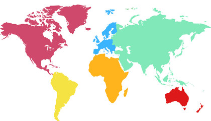 World map. Color modern vector map. Silhouette map