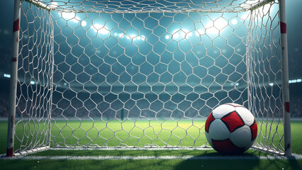 AI generated Football background or football net on the gate