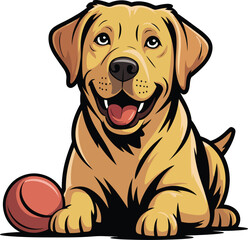 Fototapeta premium Cute Labrador Retriever Dog Vector