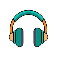 headphones icon isolated vector art illustration