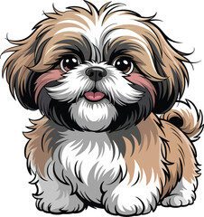 Cute Shih Tzu Dog Vector
