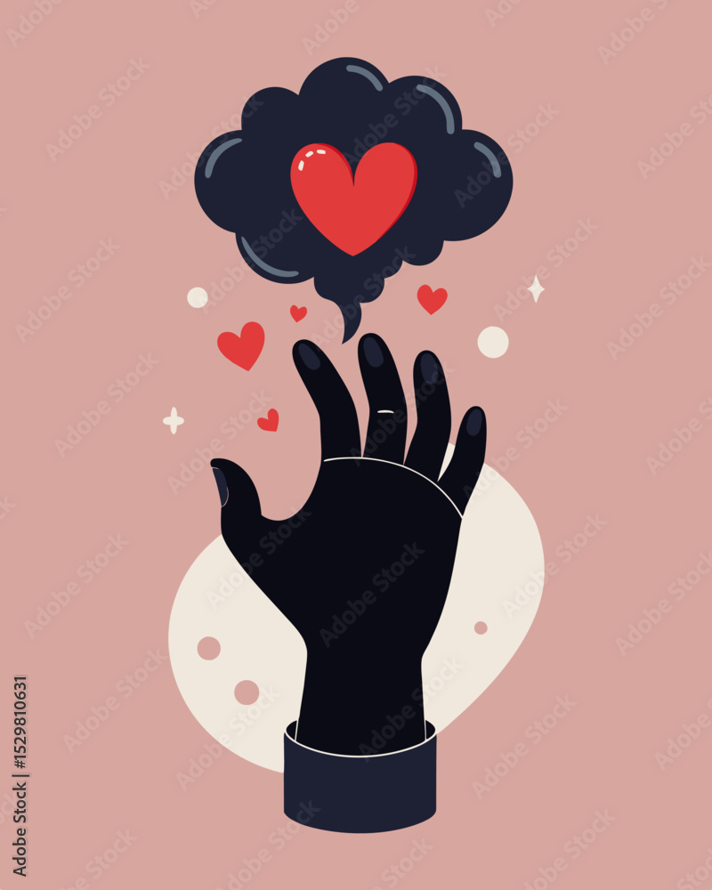 Poster every thought and emotion was under the dark hands grasp unable to break free from its hold.. vector