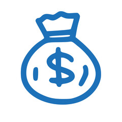 Money Bag Icon:  A Simple Design for Finance & Business
