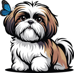 Cute Shih Tzu Dog Vector