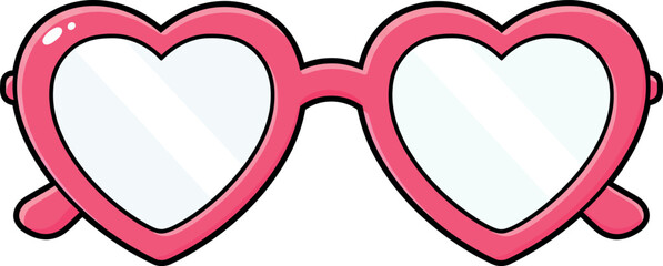 Heart-Shaped Sunglasses Summer Graphic Element