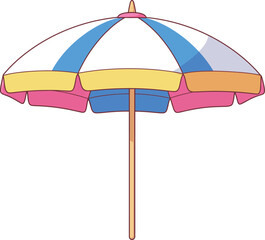 Summer Beach Umbrella Vector Illustration – Vacation Shade, Travel Accessory, Outdoor Leisure