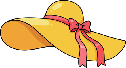 Wide Brim Sun Hat with Ribbon Bow for Summer Fashion