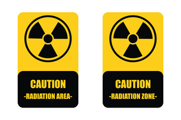 radiation warning sign icons set vector.