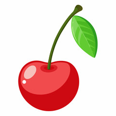 cherry with leaf