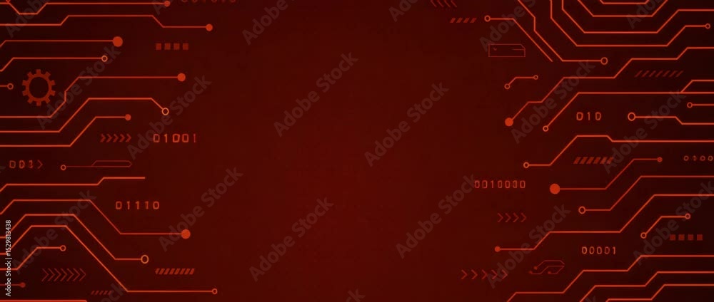 Poster a vibrant digital circuit board illustration showcasing intricate patterns and glowing lines, set ag