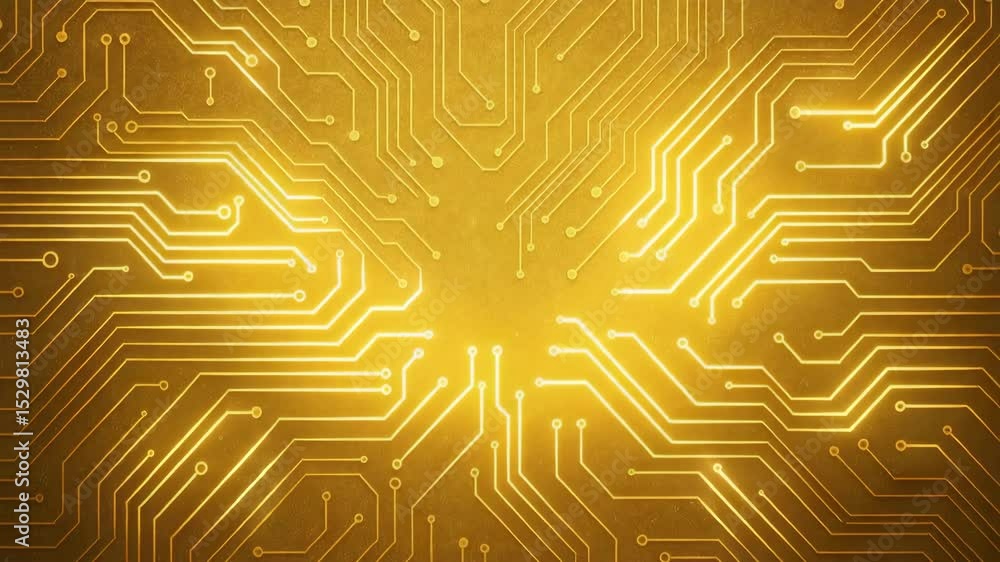 Aufkleber a detailed close-up of a golden circuit board design, showcasing intricate lines and patterns. this 