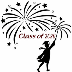 Class of 2026 graduate celebrates with fireworks