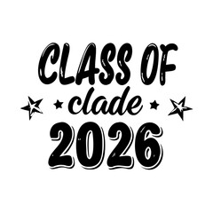 Three bold black graffiti style class of 2026 silhouettes