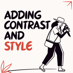 Adding contrast and style trendy fashion illustration