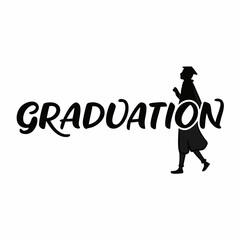 Graduate silhouette walking celebrating graduation day