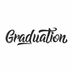 Stylish graduation hand lettering design celebratory text